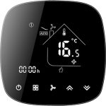Klima Smart Thermostat KL6100B - Round Corners - Smart Wi-Fi Thermostat - Touch Screen Temperature Controller - 220V - Works with Alexa & Google